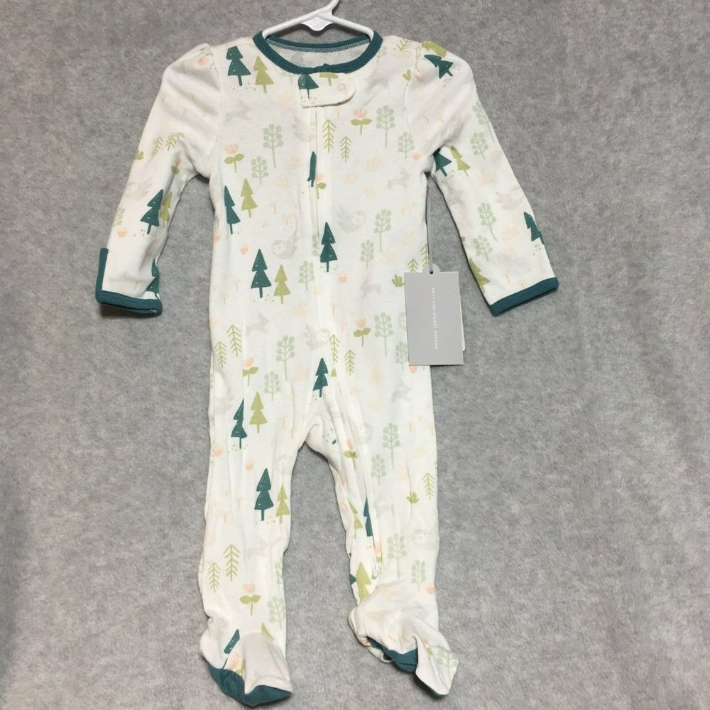 Cloud Island Baby Girl 3pk Sleep N Play 6-9m Footie Pajamas Zip-Up Pink Green - Picture 8 of 12